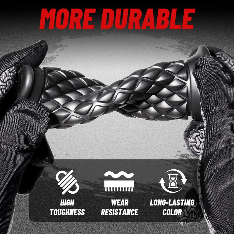 StarknightMT Motorcycle Vintage Non Slip Handlebar Grips 7/8" 22mm 1" 24mm Rubber Handle Grips, Open End (Black) - Image 4